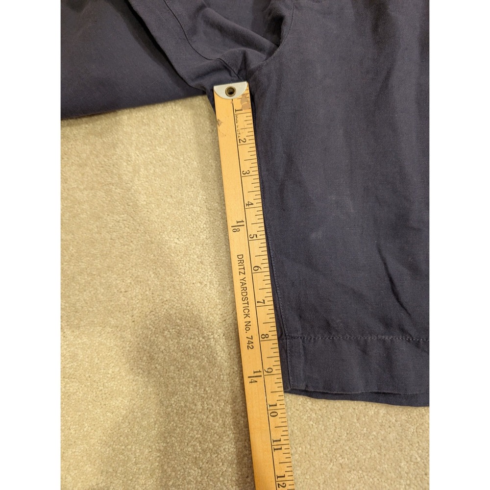 Faherty Brand Mens Navy Blue Linen Cotton Blend Shorts Size 30 Flat Front Chino - Picture 7 of 10